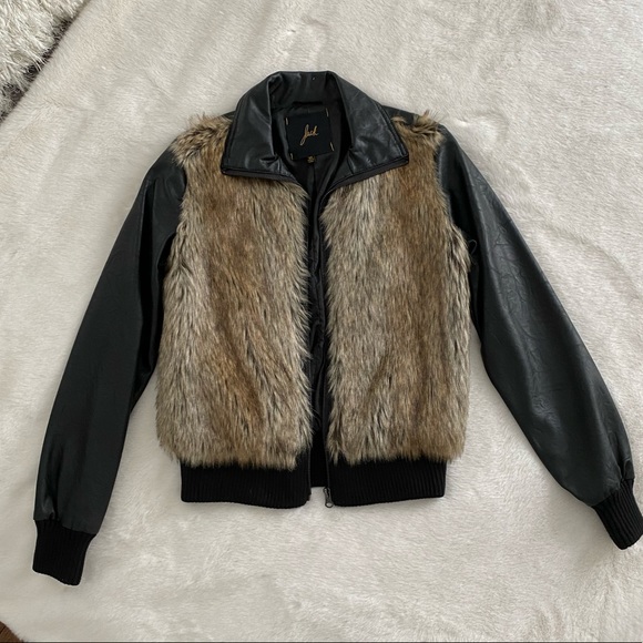 Jack by BB Dakota Jackets & Blazers - NWOT Faux Leather and Fur Jacket